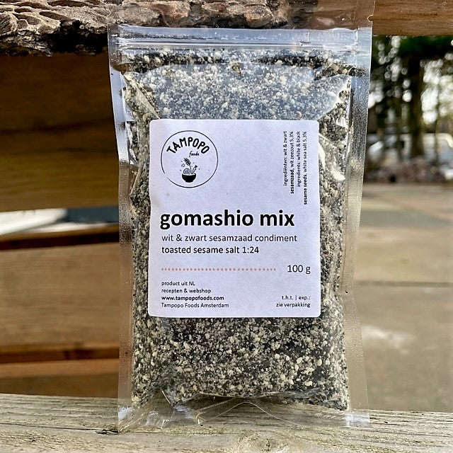 Home-made Gomashio Mix Condiment, Toasted White & Black Sesame Seeds & Sea Salt