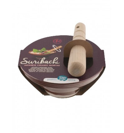 Suribachi & Surikogi Set, Porcelain Grinder + Pestle